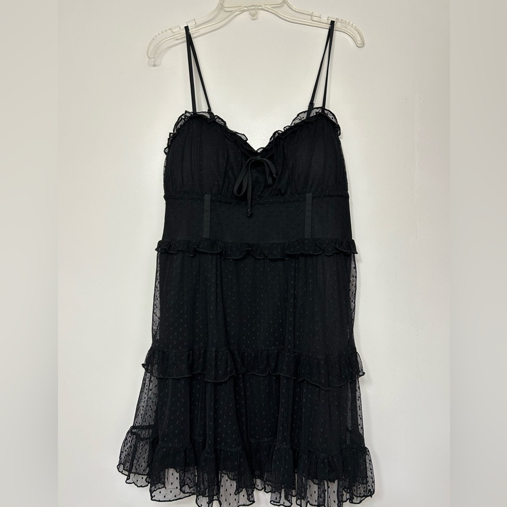 Wild Fable Women’s Sleeveless Tiered Mesh Fit & Flare Skater Dress